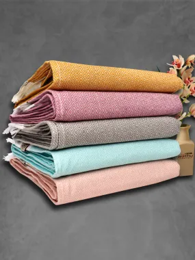 100% Cotton Fast Absorbent Diamond Design Colour Bath Towel 1053 (Pack of 2)