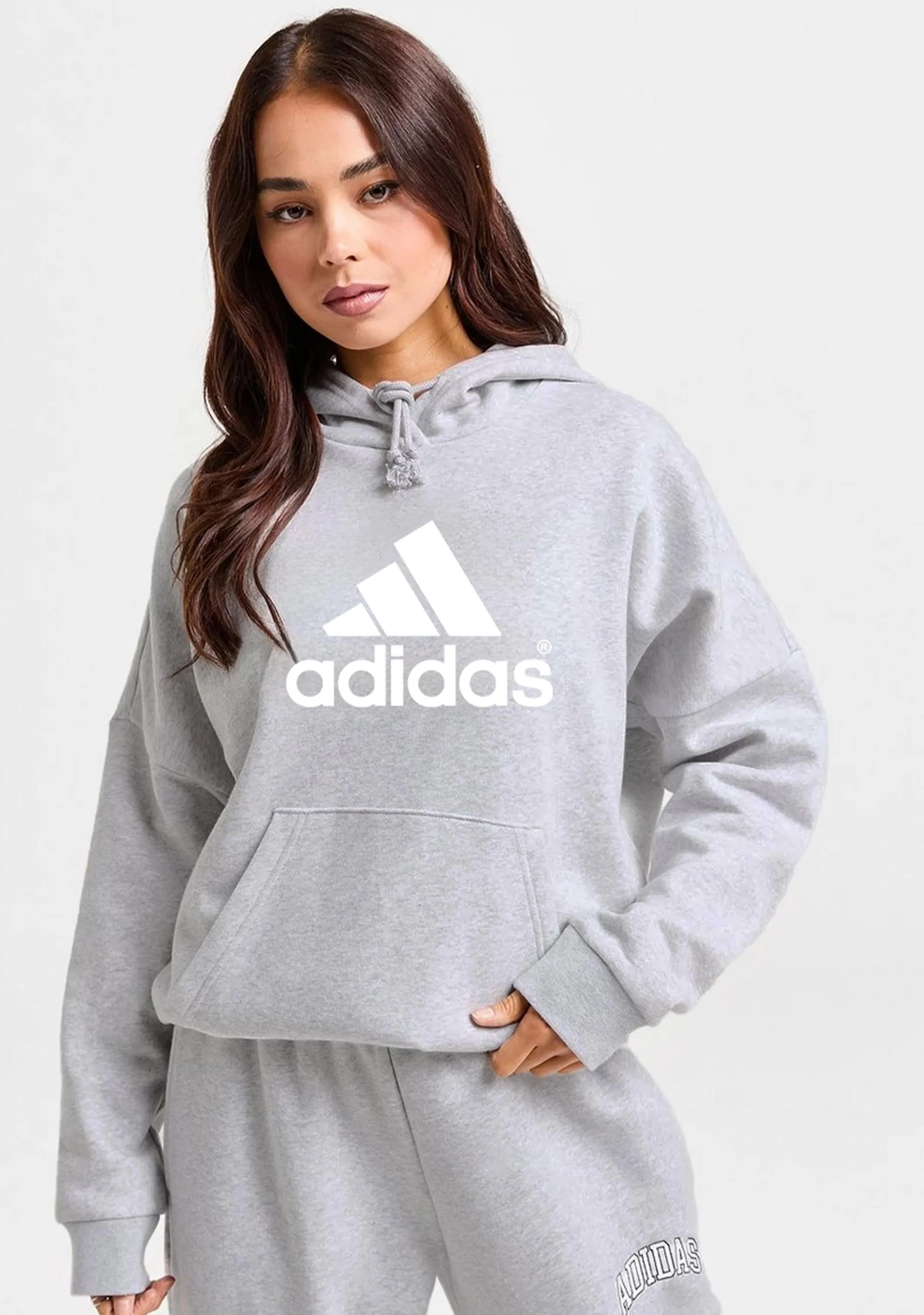 Adidas Womens Essential Boyfriend Logo Hoodie <BR> HD1748