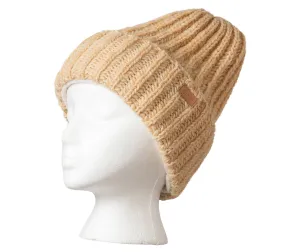 Beige Beanie, Thick wool beanie, light brown toque, fleece inside, Wool beanie, Fleece Lined