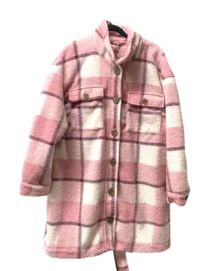 Coat Trench Coat By Ava & Viv In Pink, Size: 2x