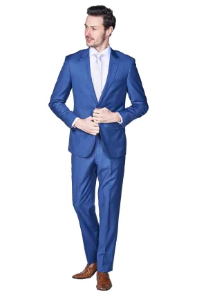 Slim Fit Royal Blue Sharkskin Two Piece Suit GB-Royal-Blue