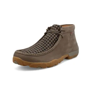 TWISTED X MEN'S (MDM0097) BASKET WEAVE CHUKKA DRIVING MOC - TAUPE GREY & BLACK